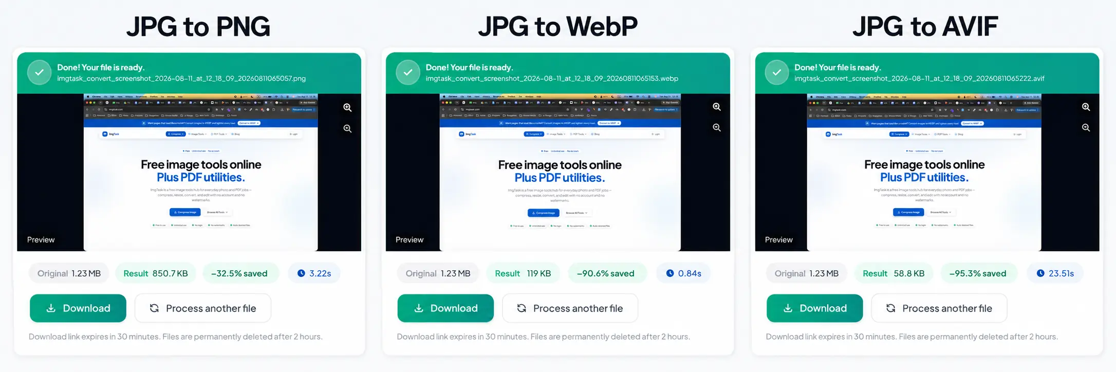 Screenshot converted from JPG to PNG, WebP, and AVIF using ImgTask conversion tools.